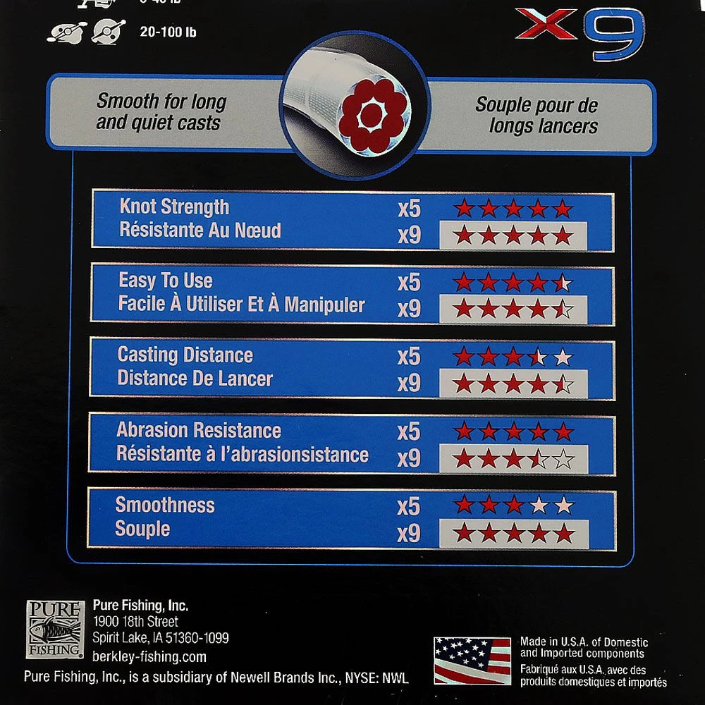 Berkley X9 Braid Flame Green 150m 3.6kg 0.1mm