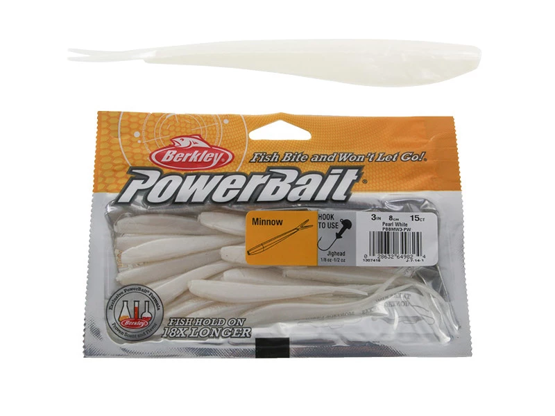 Berkley Powerbait Minnow Soft Bait 3in Pearl White