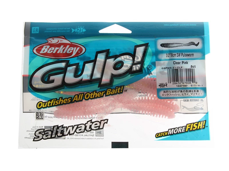 Berkley Gulp Pulse Worm Soft Bait 8cm Clear Pink