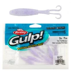 Berkley Gulp Twin Tail Minnow Soft Bait 7cm Clear Lavender Pearl Holo