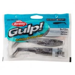 Berkley Gulp Paddleshad Soft Bait 13cm Black/Silver Qty 3