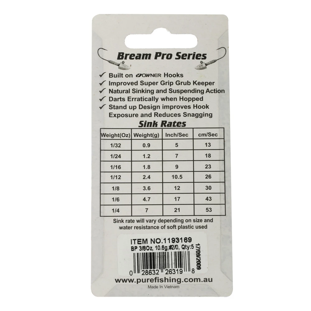 Berkley Nitro Bream Pro 2/0 Jig Head 3/8oz Qty 5 - Image 2