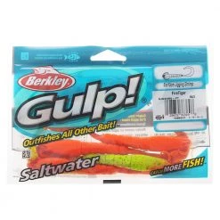 Berkley Gulp Saltwater Jigging Shrimp Soft Bait 13cm Qty 4 Firetiger