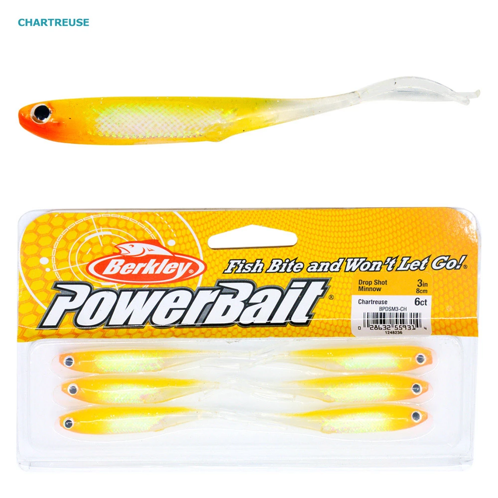 Berkley PowerBait Drop Shot Minnow Soft Bait 8cm Qty 6