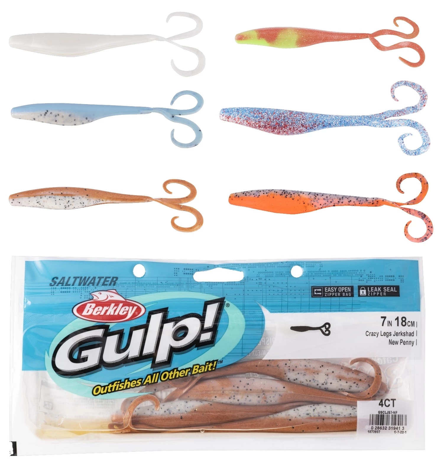 Berkley Gulp Saltwater Crazy Legs Jerk Shad Soft Bait 18cm